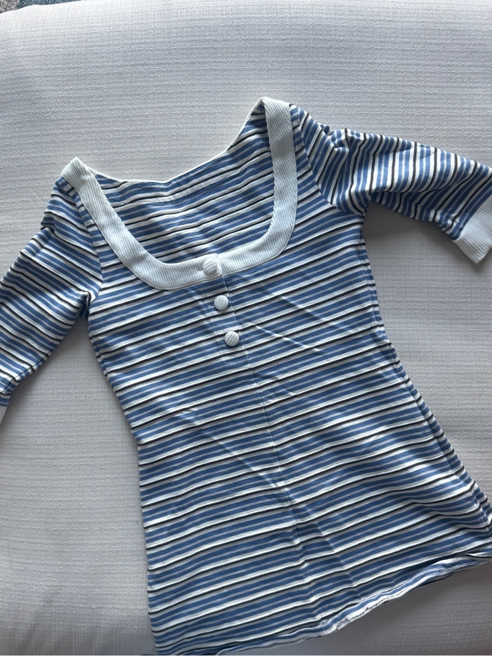 Fait Par Foutch — Mia Dress in Mykonos Blue Stripe - Picture 3 of 5